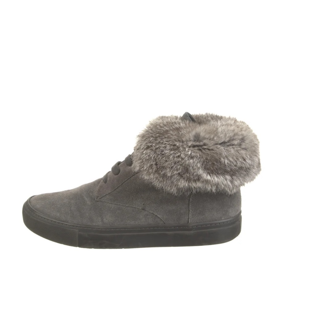 Vince sneakers grey fur lace up high tops EUC 9